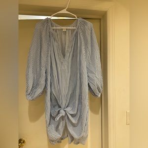 H&M Cotton/Linen Blend Striped Dress